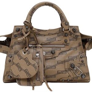 Balenciaga Neo Cagole HandbagXS BB Monogram Brown/Black